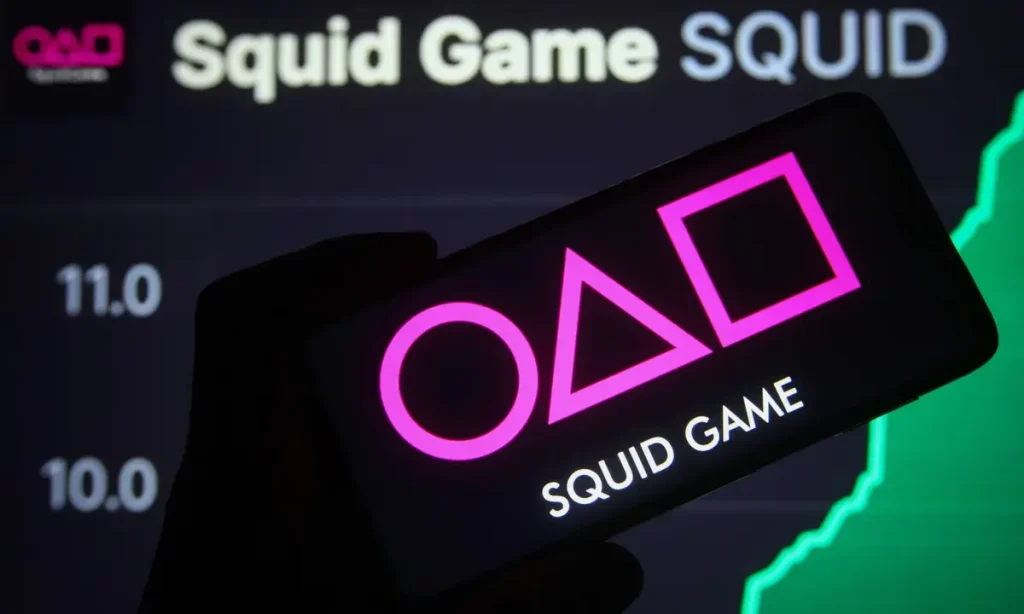 1. The Squid Game Token Scam
In 2021, the Squid Game token gained massive attention due to its association with the popular Netflix show. However, the project turned out to be a scam, and its price dropped from $2,861 to nearly zero within minutes. (Source: CNBC).